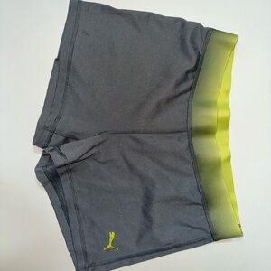 Puma Gray and Yellow Athletic Shorts